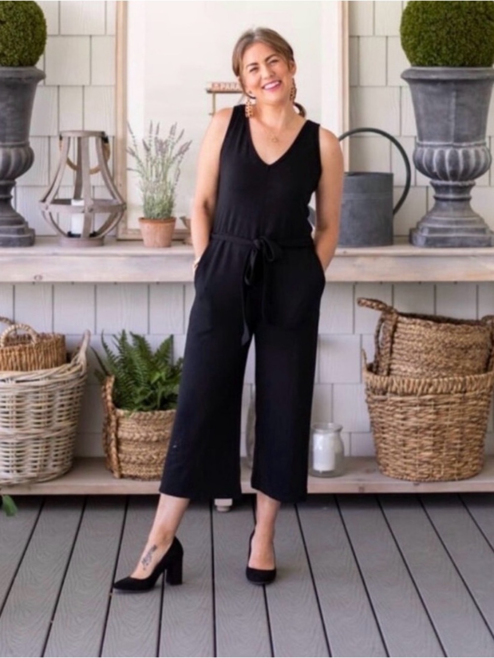 Smash + Tess Jillian Harris Lakeside Romper Jumpsuit XS Midnight Black